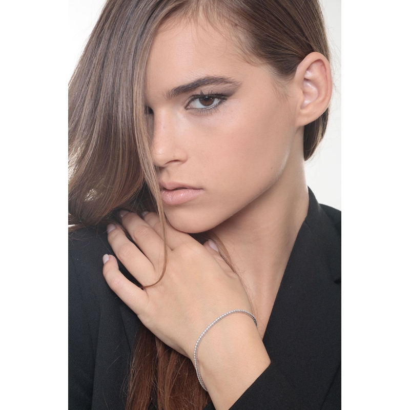 Bracciale Tennis in oro Bianco 750 con diamanti
