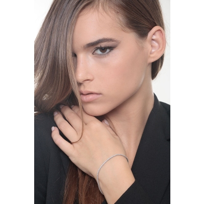 Bracciale Tennis in oro Bianco 750 con diamanti