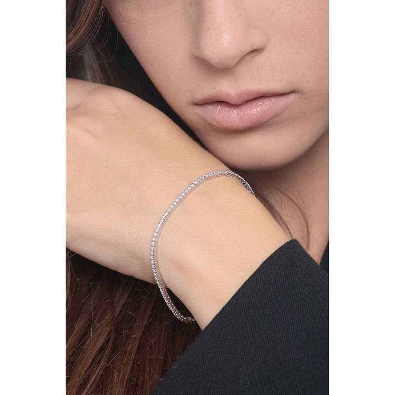 Bracciale Tennis in oro Bianco 750 con diamanti