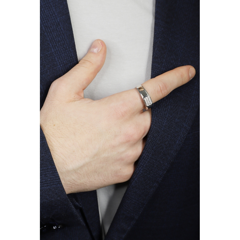 Anello pavè diamanti oro bianco 18k 