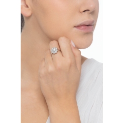 Anello fiore in oro bianco 750 con diamanti 2