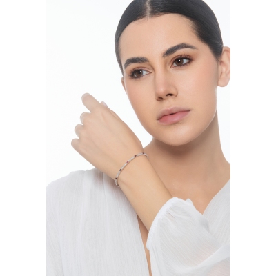 Bracciale in oro bianco 750 con rubini e diamanti