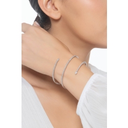 Bracciale semirigido in oro bianco 750 e diamanti 2