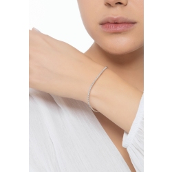 Bracciale semirigido ondulato con diamanti in oro bianco 750 2