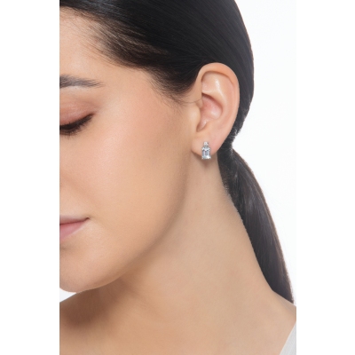 Orecchini in oro bianco 750 con acquamarina e diamanti