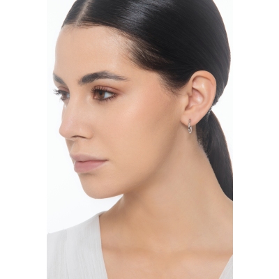 Mono orecchino in oro bianco 18k