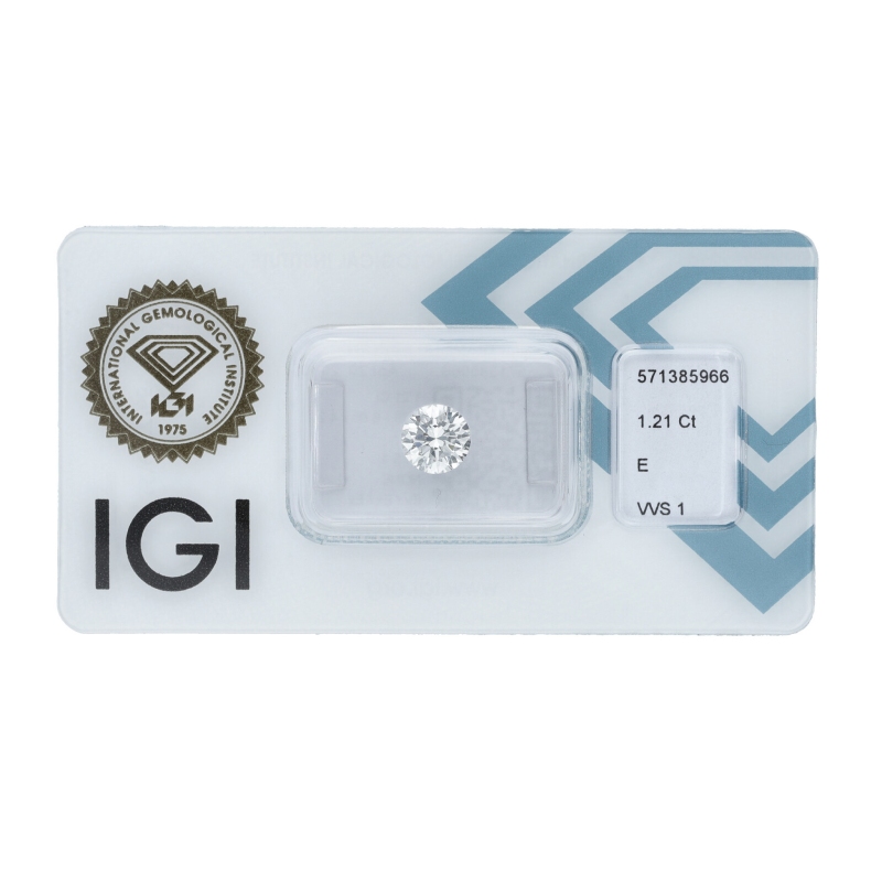 Diamante Certificato IGI   CT 1,21   E   VVS 1