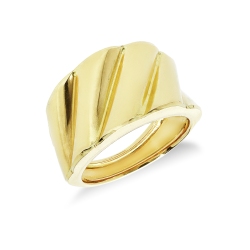 Anello a fascia in oro giallo 750 ondulato