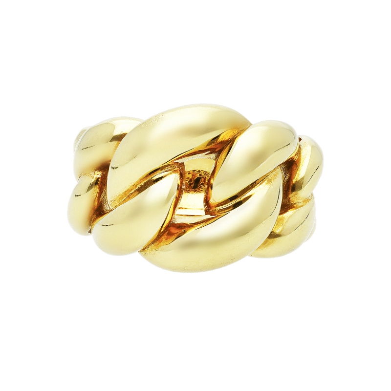 Anello groumette in oro giallo 750