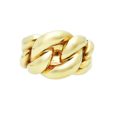 Anello groumette in oro giallo 750