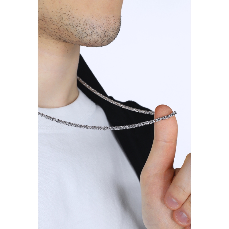 18k white gold byzantine necklace 