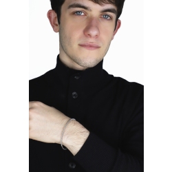 Bracciale rigido tennis uomo con diamanti in oro bianco 18k 2