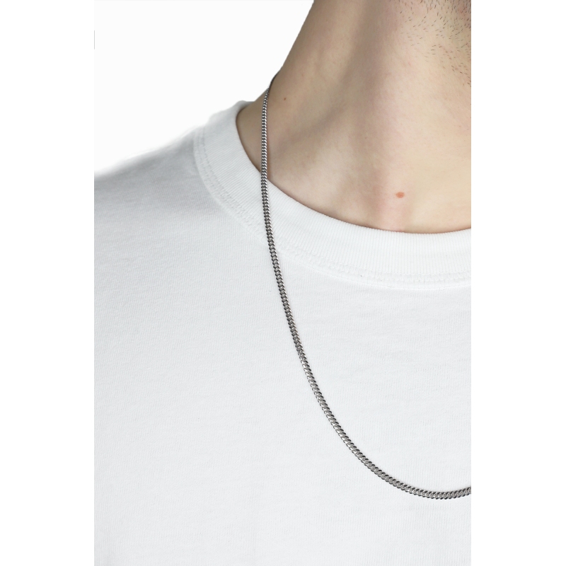 18k white gold flat cuban chain