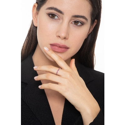 Eternity in Oro Bianco 18k e Rubini