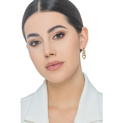 Orecchini pendenti groumette in oro giallo 750