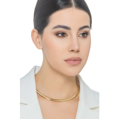 Collana choker rigida in oro giallo 18k
