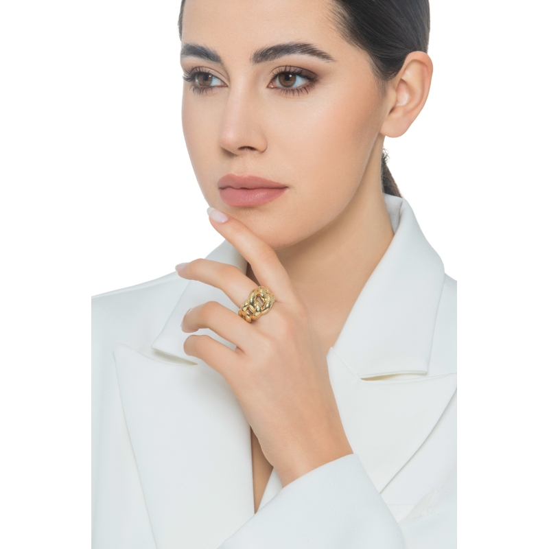 Anello groumette in oro giallo 750