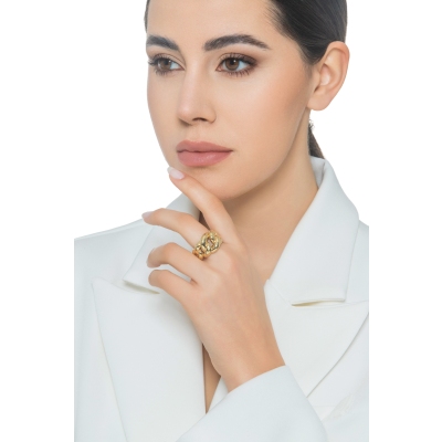 Anello groumette in oro giallo 750