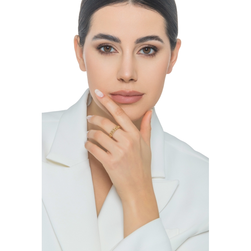 Anello groumette oro giallo 750