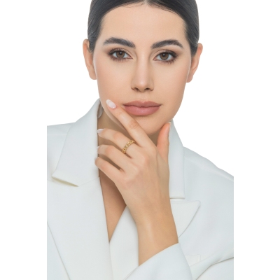 Anello groumette oro giallo 750