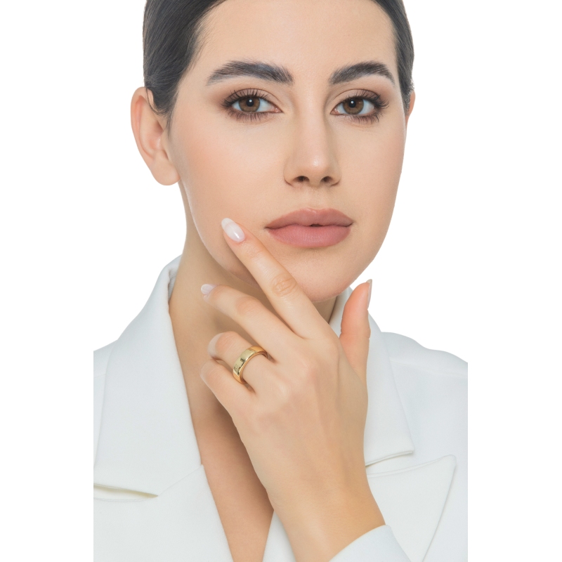 Anello a fascia in oro giallo 750