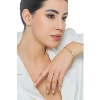 Bracciale groumette e graffetta in oro giallo 18k