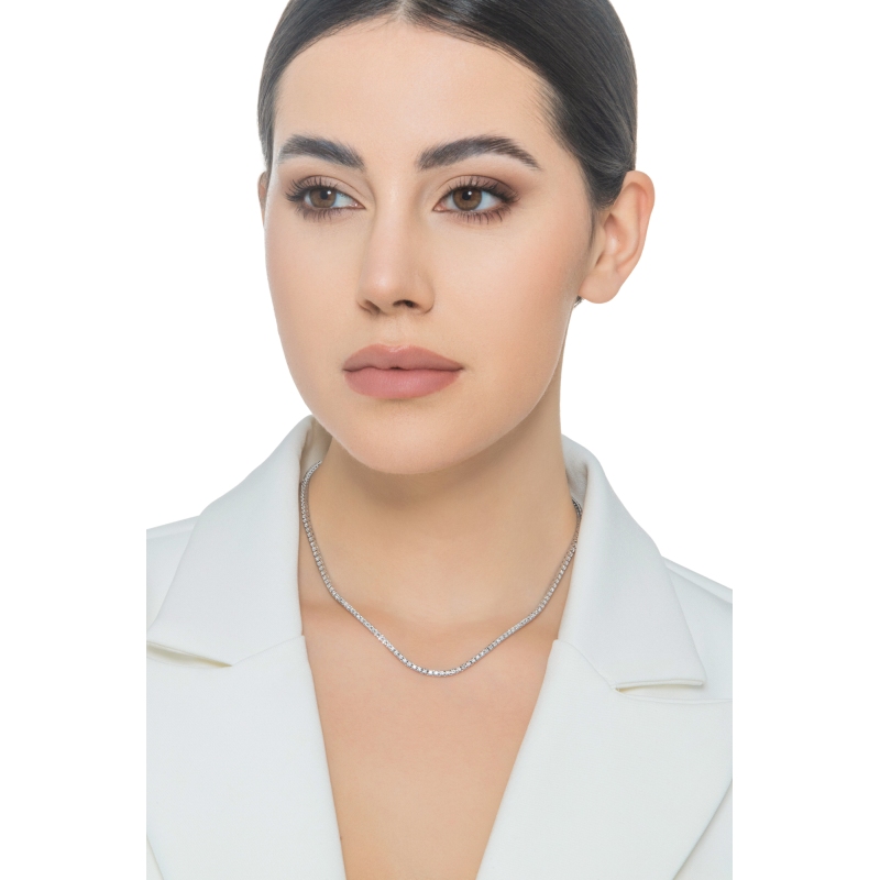 GIROCOLLO TENNIS A PIRAMIDE BRILL.CT0,015 ORO BIANCO.  vedere misure