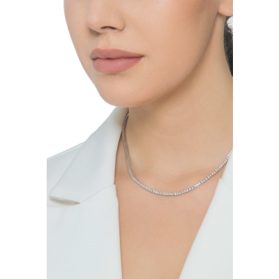 GIROCOLLO TENNIS A PIRAMIDE BRILL.CT0,015 ORO BIANCO.  vedere misure