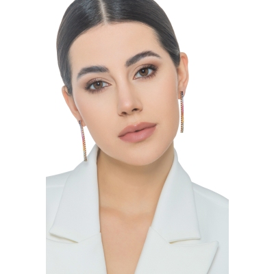 Orecchini Zaffiro Rainbow Oro 18K