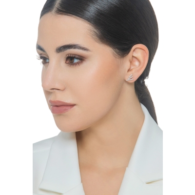 Orecchini diamanti in oro bianco 18k