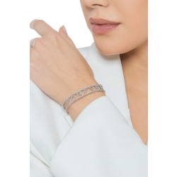 Bracciale rigido in oro bianco 750 con scritta FOREVER in diamanti 2