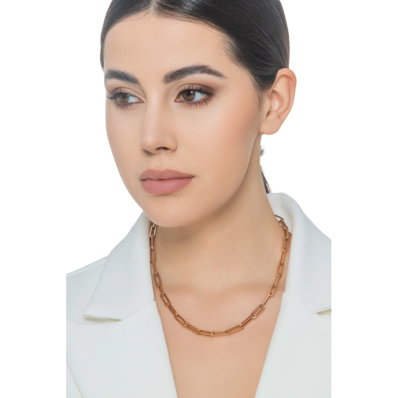 Collana graffetta in oro rosa 750