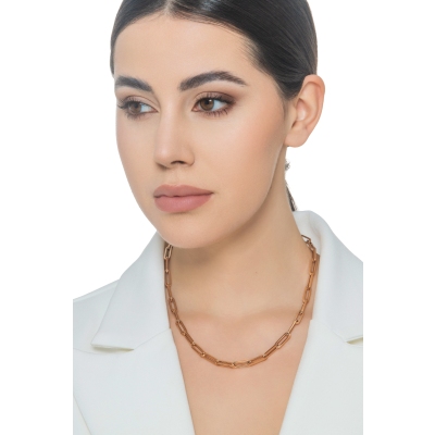 Collana graffetta in oro rosa 750