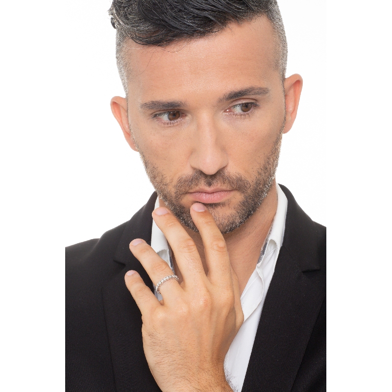 Anello Eternity Diamanti e Oro Bianco 18k 