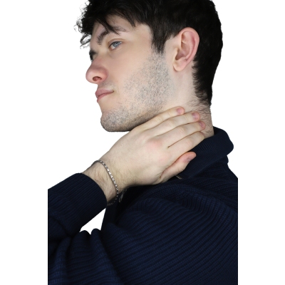 Bracciale tennis in oro bianco 18k alternato in diamanti