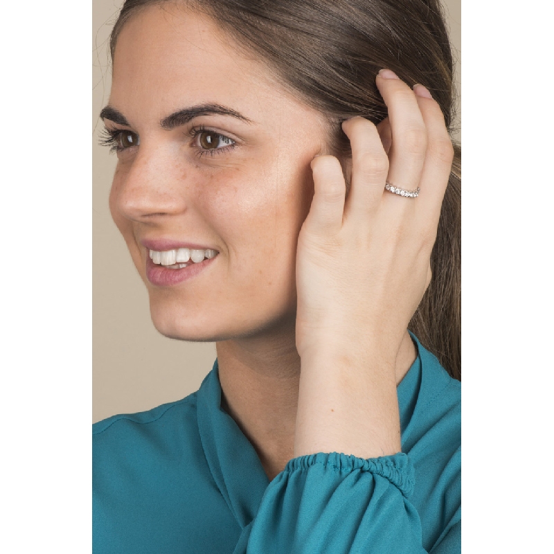 Anello Eternity Diamanti e Oro Bianco 18k 