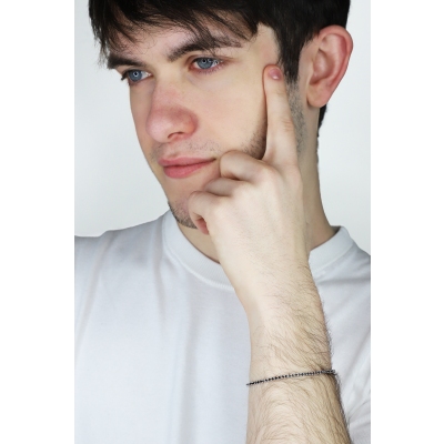 Tennis bracelet in white gold 18k with black diamonds