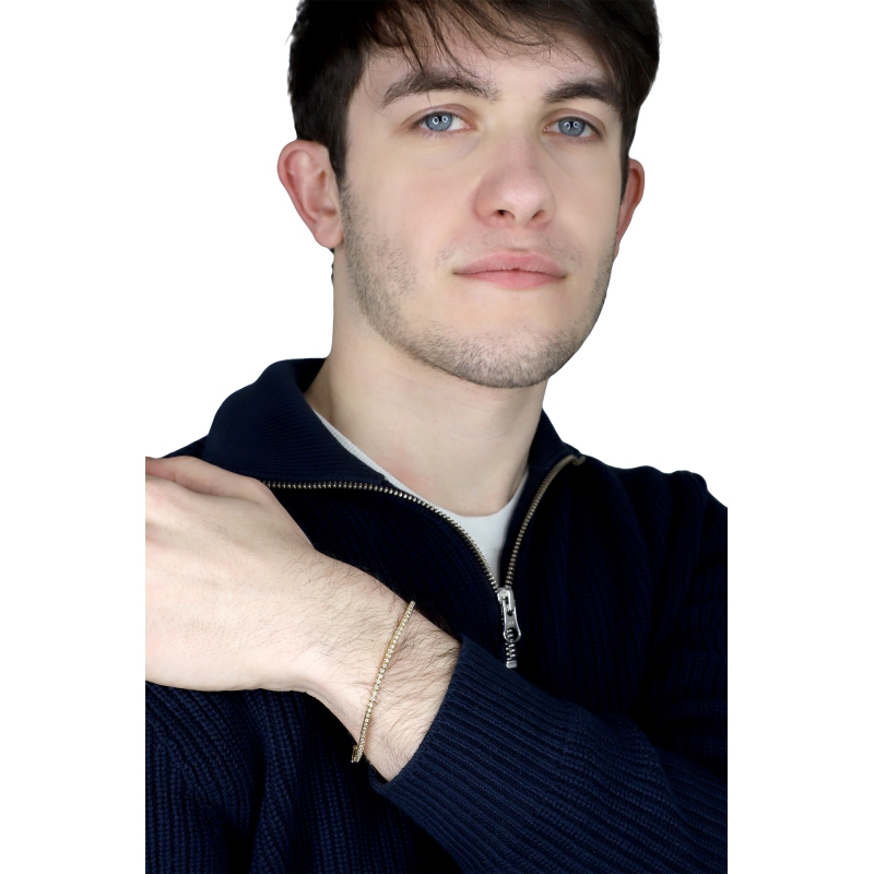 18k yellow gold tennis bracelet with diamonds