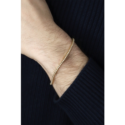 18k yellow gold tennis bracelet with diamonds