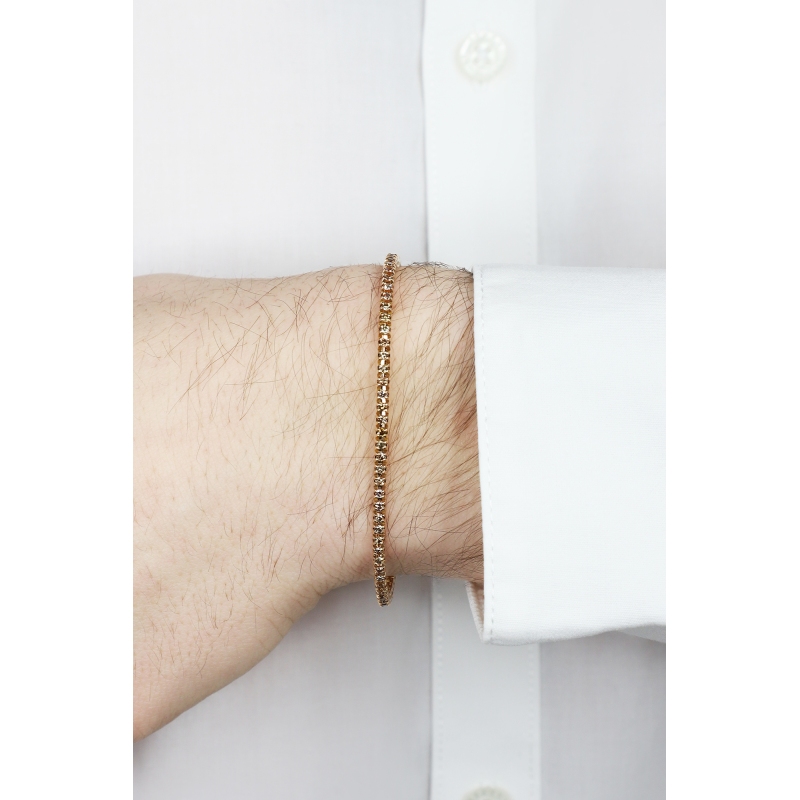 Bracciale Tennis in oro Rosa 18k con diamanti Brown
