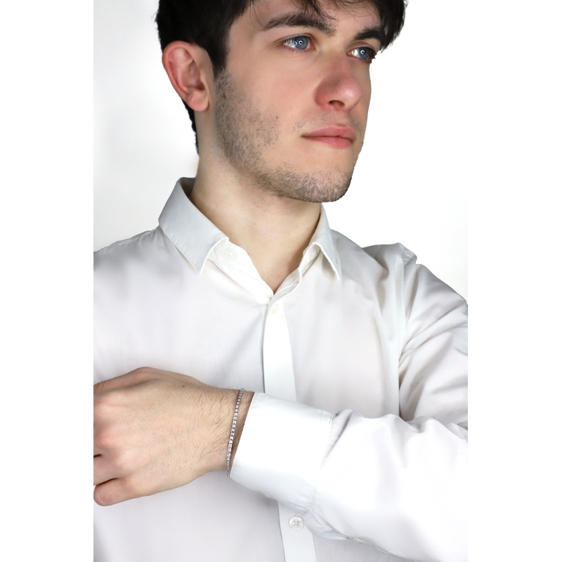 Bracciale Tennis in oro Bianco 18k con Diamanti, larghezza circa 2.60 mm