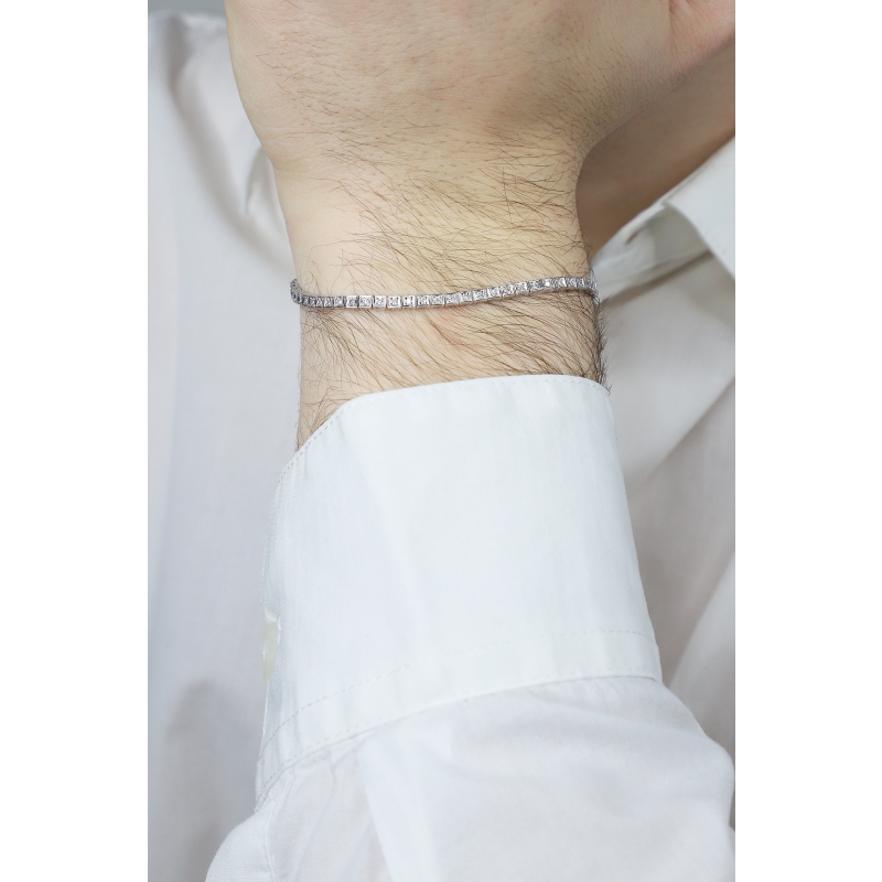 Bracciale Tennis in oro Bianco 18k con Diamanti, larghezza circa 2.60 mm