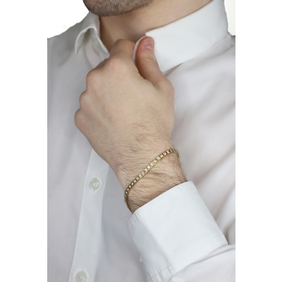 18k yellow gold, stylish tennis bracelet with diamonds