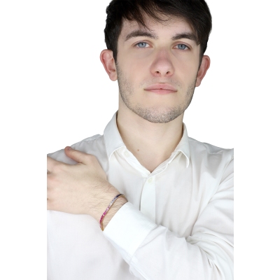 Bracciale Tennis in Oro Bianco con Zaffiri Rainbow 