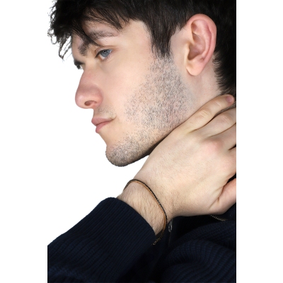 18k rose gold tennis bracelet with black diamonds