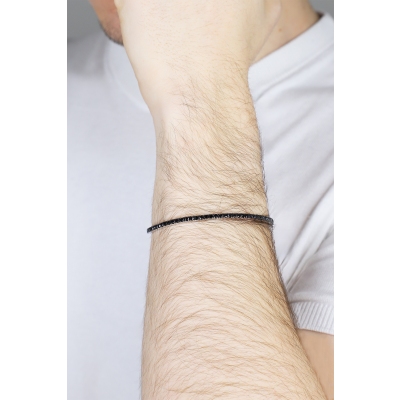 Black diamonds tennis bracelet in 18k white gold