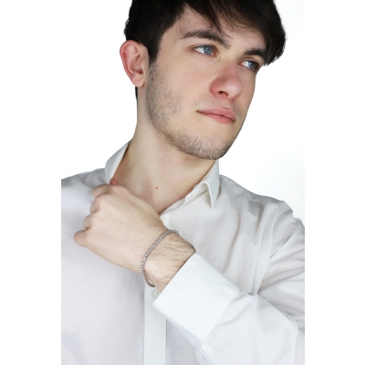 Bracciale Tennis lineare in oro Bianco 18k con Diamanti. Larghezza maglia 2,75 mm circa