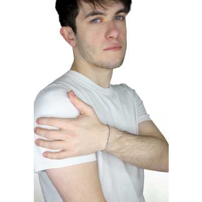 Bracciale Tennis lineare quadro in oro Bianco 18k Diamanti