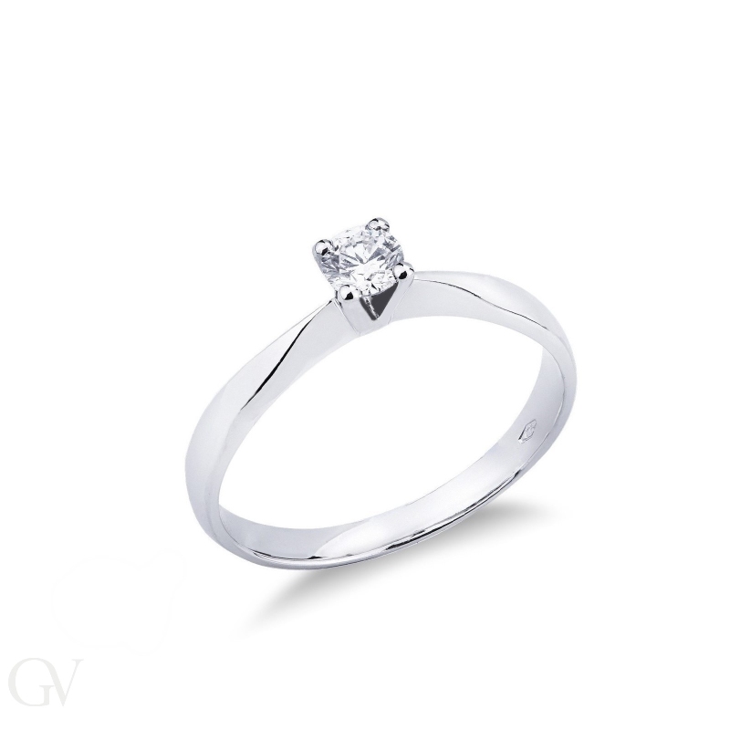 Solitaire diamond ring 0,25 ct white gold 18k