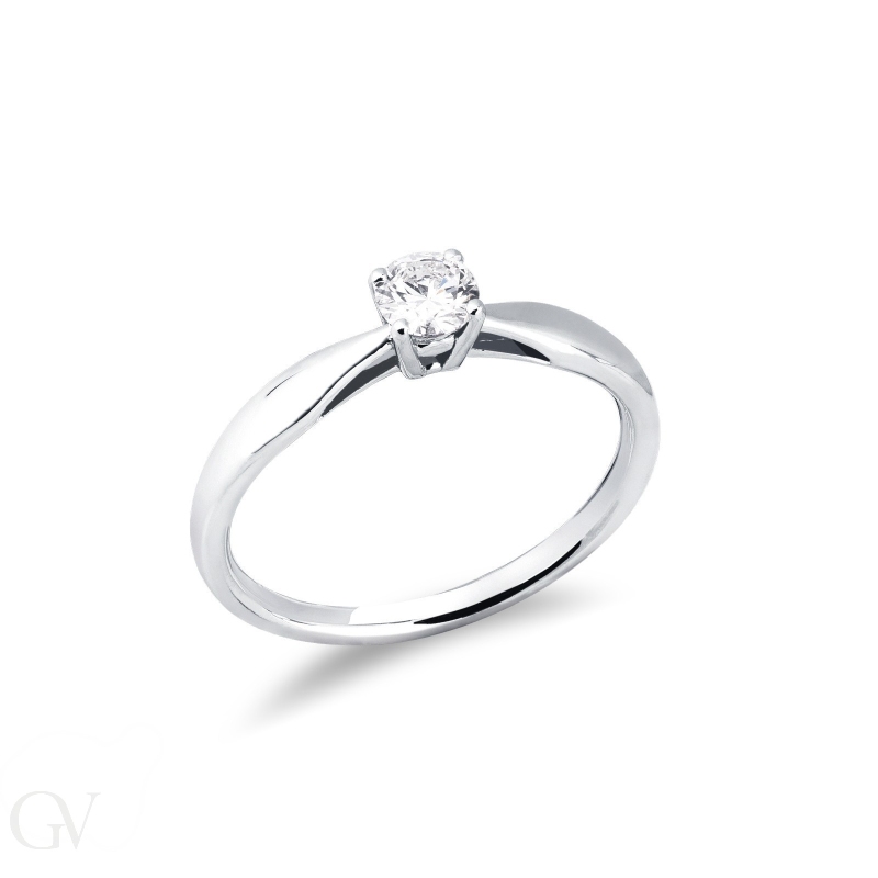 Solitaire Ring 18k White Gold with 0,30 ct Diamond 